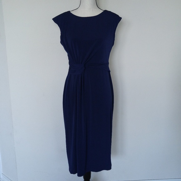 fitted navy blue dress